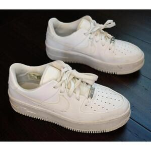 Nike Air Force 1 White Platform Sneakers